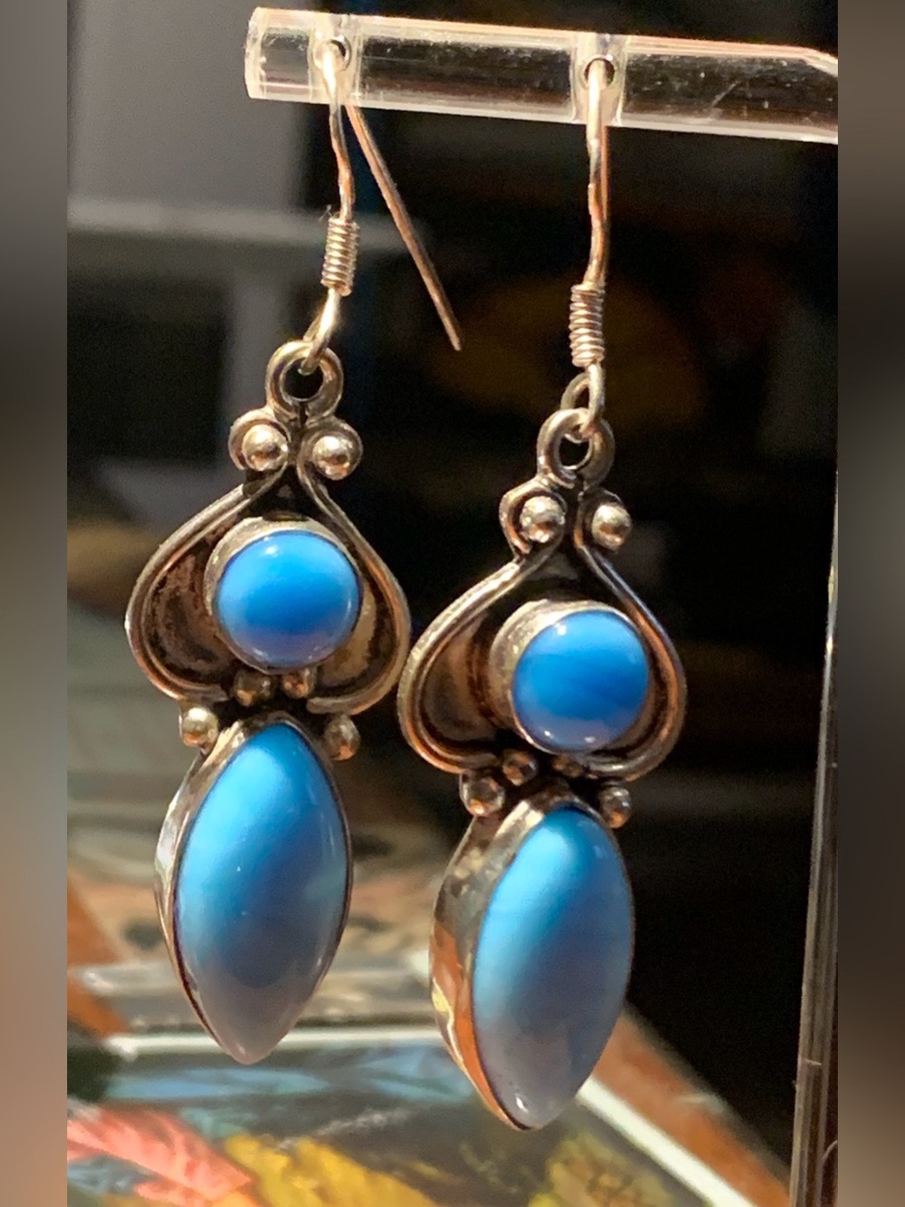 Vintage Turquoise Dangle Earrings 11.42 grams